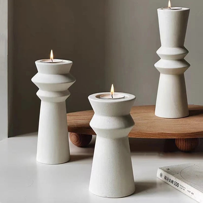 Ceramic Candle Holders – Minimalist Wabi Sabi Design