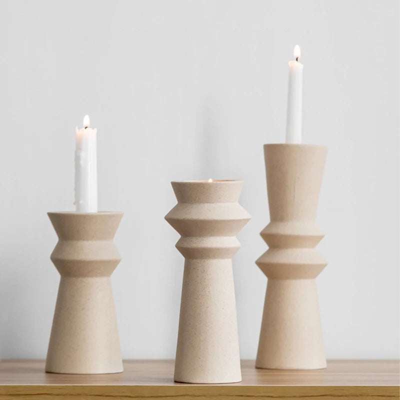 Ceramic Candle Holders – Minimalist Wabi Sabi Design
