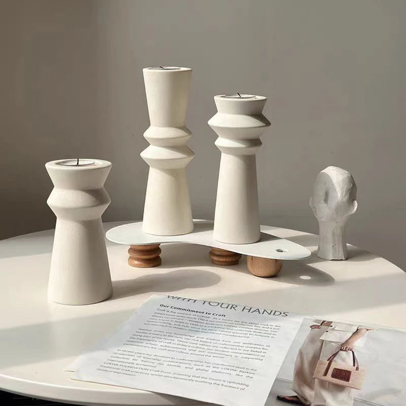 Ceramic Candle Holders – Minimalist Wabi Sabi Design