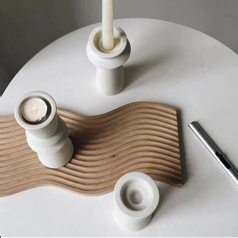 Ceramic Candle Holders – Minimalist Wabi Sabi Design