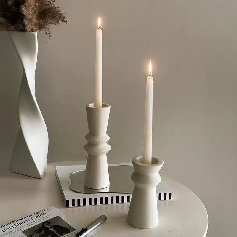 Ceramic Candle Holders – Minimalist Wabi Sabi Design
