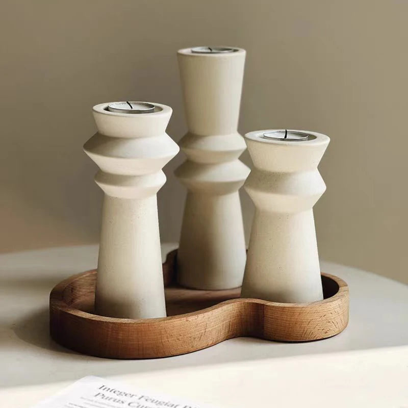 Ceramic Candle Holders – Minimalist Wabi Sabi Design