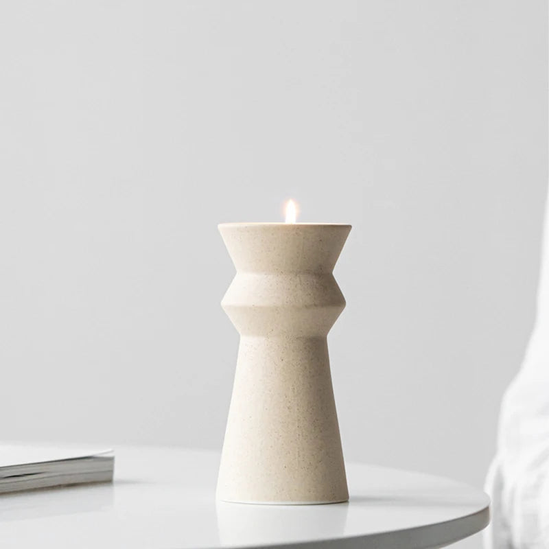 Ceramic Candle Holders – Minimalist Wabi Sabi Design