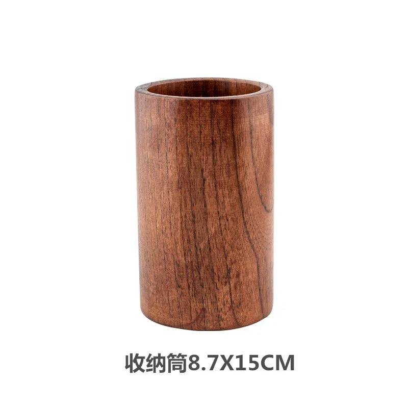 Wooden Spoons For Cooking, Wooden Utensils For Cooking With Utensils Holder, Teak Wooden Kitchen Utensils Set