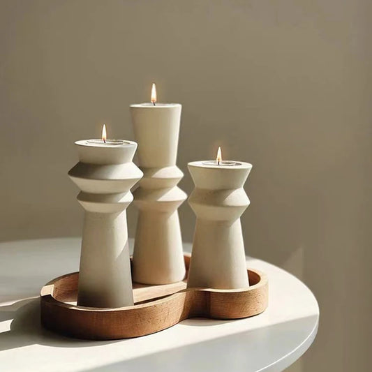 Ceramic Candle Holders – Minimalist Wabi Sabi Design