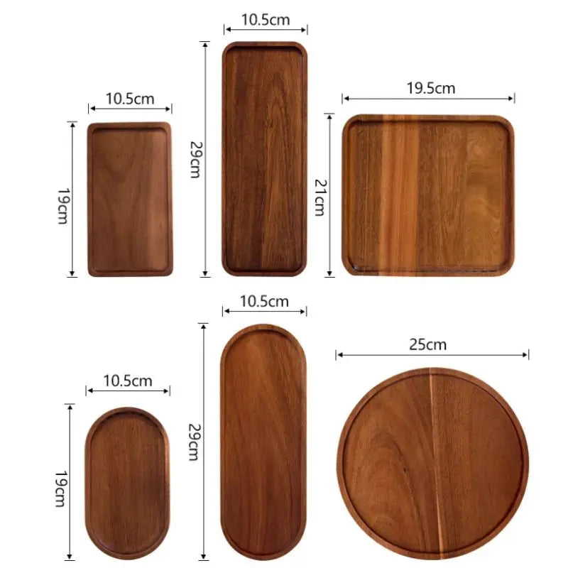 Solid Wood Oval & Rectangular Serving Trays – Minimalist Japanese Style