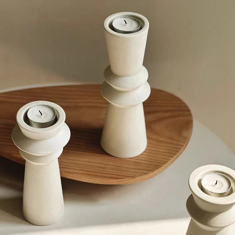 Ceramic Candle Holders – Minimalist Wabi Sabi Design