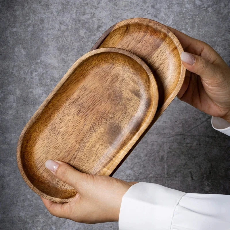 Walnut Harmony – Handmade Japanese-Style Walnut Serving Tray