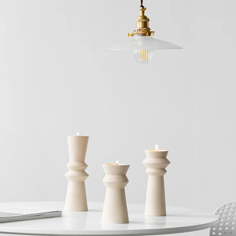 Ceramic Candle Holders – Minimalist Wabi Sabi Design