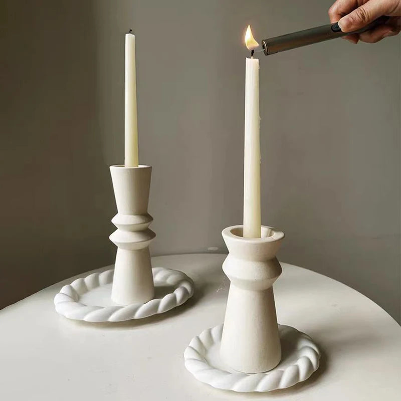 Ceramic Candle Holders – Minimalist Wabi Sabi Design