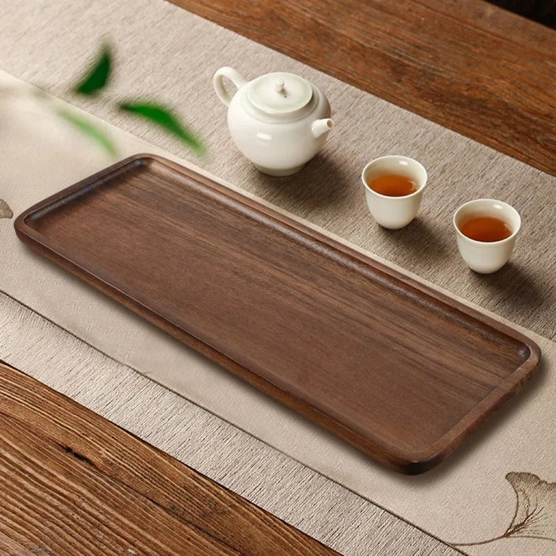 Solid Wood Oval & Rectangular Serving Trays – Minimalist Japanese Style