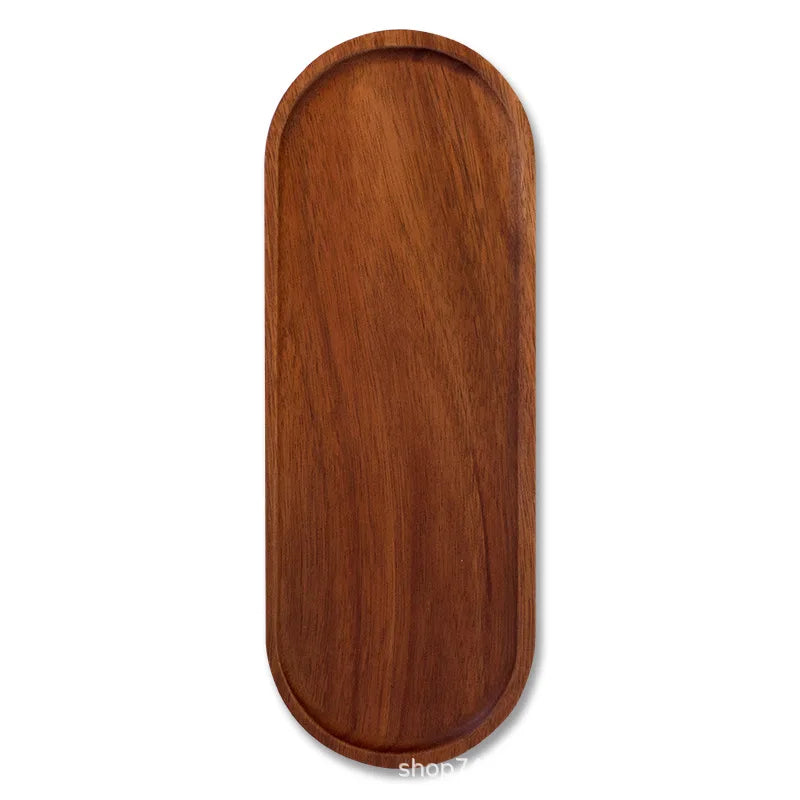 Solid Wood Oval & Rectangular Serving Trays – Minimalist Japanese Style