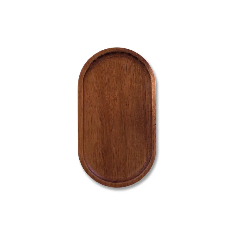 Solid Wood Oval & Rectangular Serving Trays – Minimalist Japanese Style